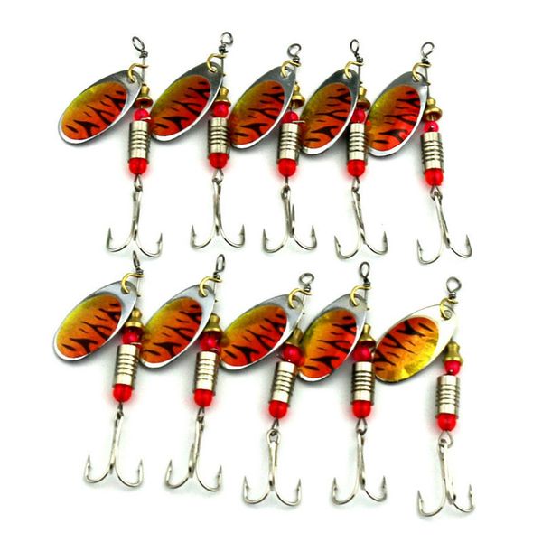 

10pcs lures spinners ,spinnerbaits , metal fishing spoons bait sequin fishing lures 6.4cm blade spinner baits5.1g fishing lures bass spoon
