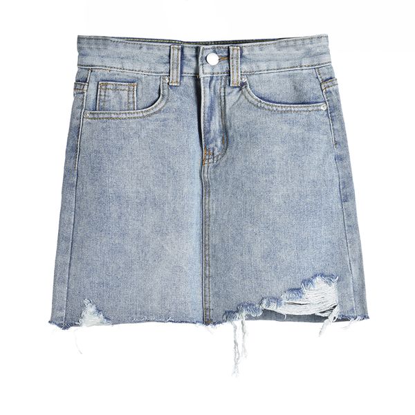 

b3211 2018 spring summer new korean version women's fashion high-waisted slim-cut denim skirt wholesale, Black