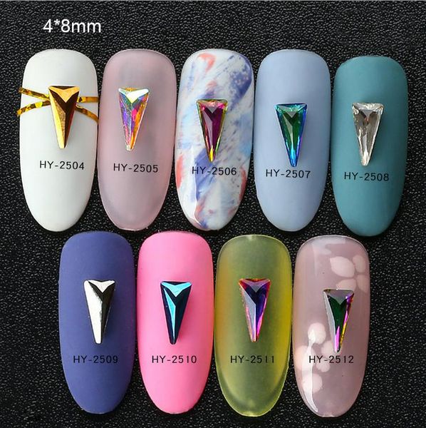 

10pcs/lot, nail art 3d multicolored diamonds iridescent rainbow colors rhinestones for nail tips decorations#2504~2512, Silver;gold