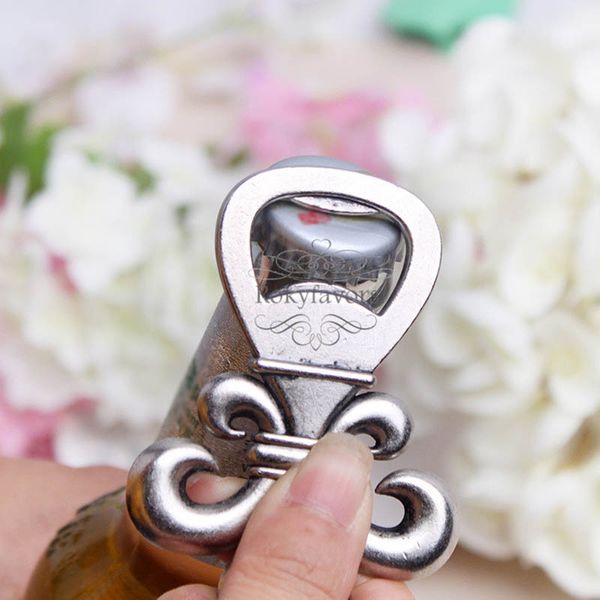 

50pcs "fleur de lis" pewter-finish bottle opener wedding favors bridal shower anniversary keepsake event giveaways birthday gift