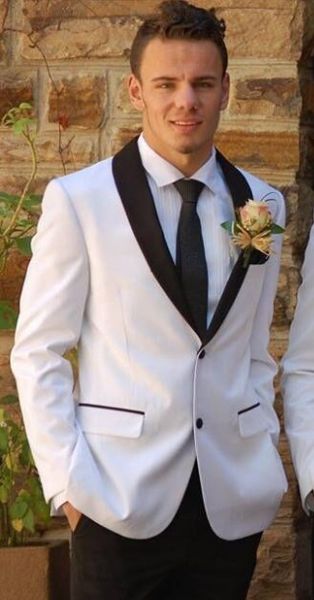 

excellent style groom tuxedos two button white shawl lapel groomsmen man suit mens wedding suits (jacket+pants+tie) no:1089, Black;gray