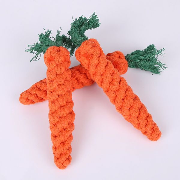 1 pz Corde per nodi a forma di carota Giocattoli per cani da compagnia Giocattolo da masticare per gatti Giocattoli sicuri per cani di piccola taglia Mordere molare Prodotti da gioco Accessori per cani Hot