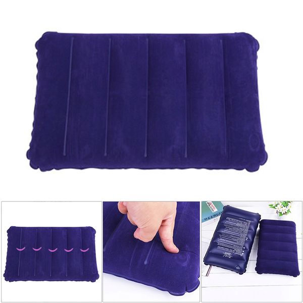 

45x30cm camping mattress portable inflatable flocked pillow outdoor travel cushion home space saving pillows