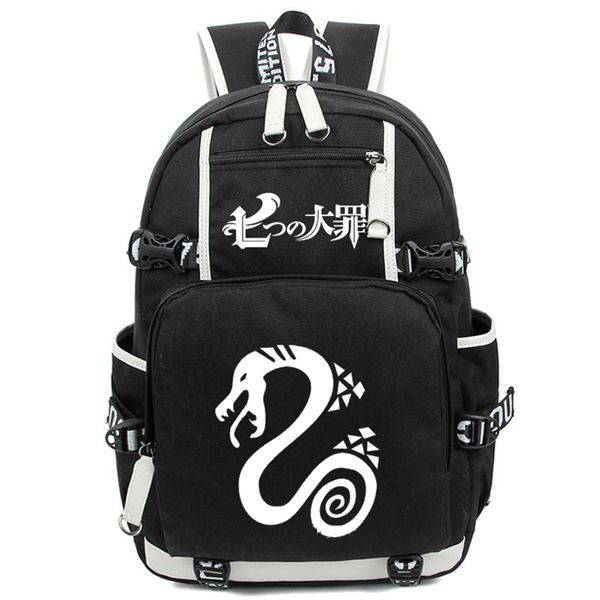 

anime the seven deadly sins nanatsu no taizai students schoolbag travel backpacrucksack nylon luminous print shoulder bag