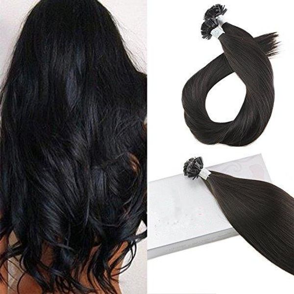 

evermagic price selling remy hair extensions human hair 1b# flat remy extension, Black