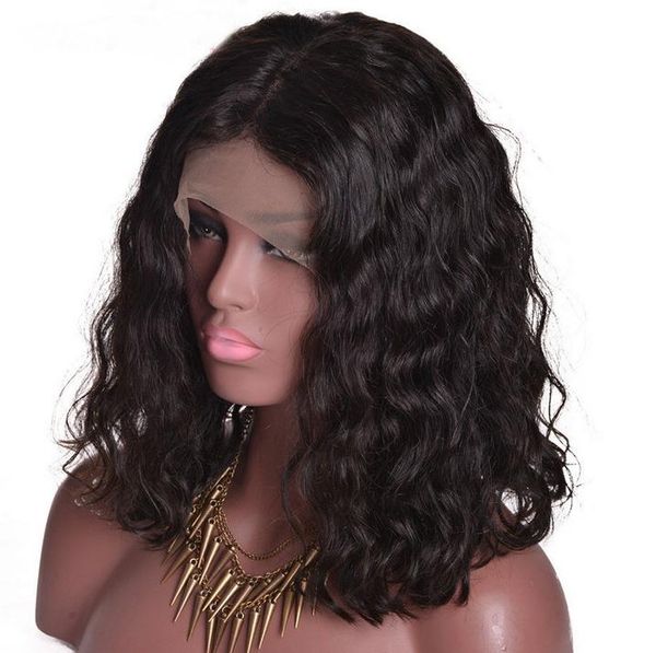 

brazilian human virgin remy baby soft hair lace front full lace curly wigs 130% desnity unproccessed natural black color