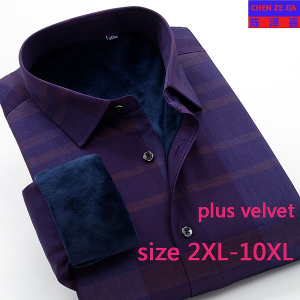 

new arrival winter plus velvet fashion thick warm mens shirts long sleeve super large obese size xxl-8xl 9xl 10xl, White;black