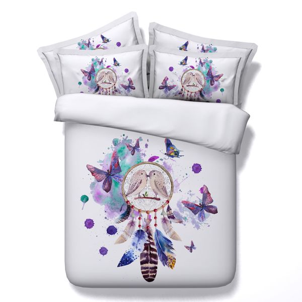 3d Birds Bedding Sets Animal Butterfly Duvet Covers Colorful