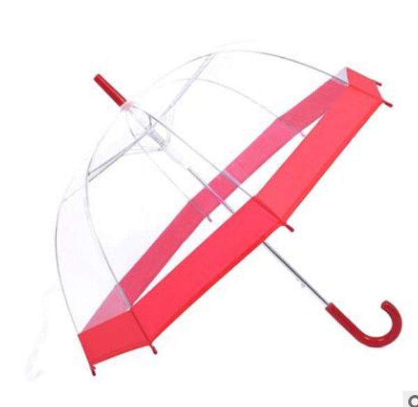 

fashion transparent mushroom umbrella creative semi automatic arch rain umbrella with long handle girl women umbrellas