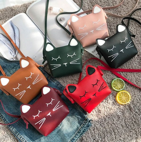 

дети мультфильм сумки мини милый кот лицо сумка девушки прекрасный сумка kawaii сумка дети подарок подарок elc787, Black