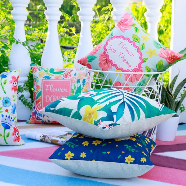 

new multicolor 11 styles pillowcase cotton linen flax spring flower plant bird pillow case sofa cushion cover car lumbar pillow cover