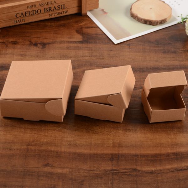 

3 размер небольшой коричневый крафт-бумага коробка коробки упаковки коробки для подарка свадьбы пользу упаковки мыла выпечки akes печенье шоколад упаковка коробка