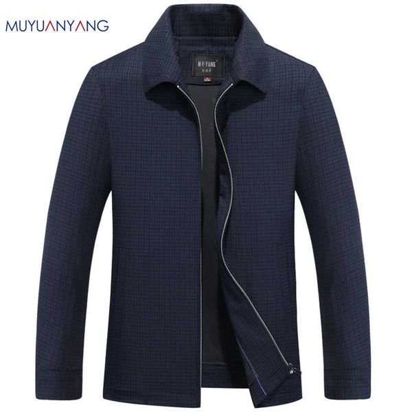 

mu yuan yang 2018 autumn and winter men windbreaker jacket male casual plaid jacket 50% off men turn-down collar slim fit coat, Black;brown