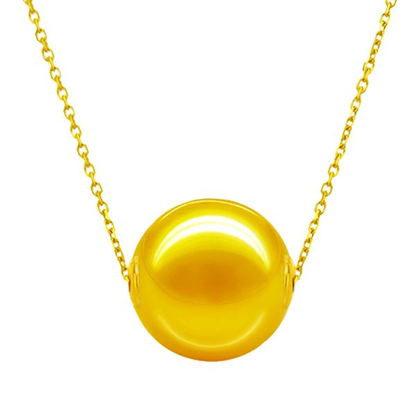 

18k yellow rose white gold chains thread south sea golden pearls necklace single pearl necklace for career womens, Silver