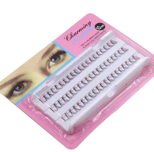 

new wholesale 60pcs individual lashes semi hand made black false eyelash natural long cluster extension set makeup 8mm 10mm 12mm 14mm