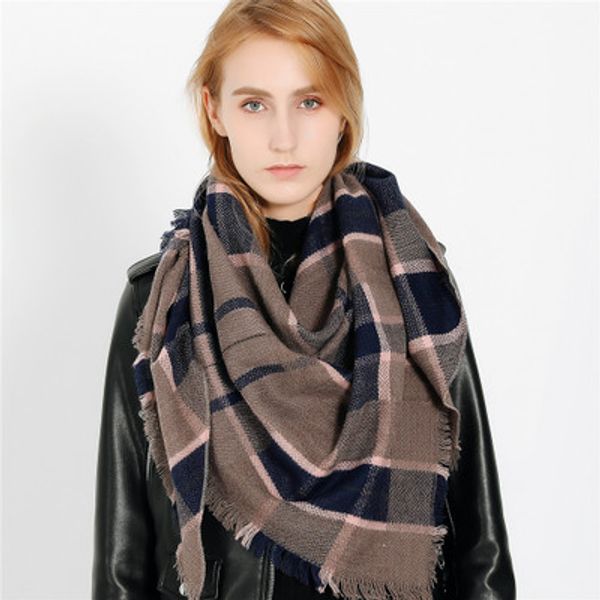 

saly baby brand womens triangle scarfs new fashion stitching lattice jacquard imitation cashmere ladies scarf neckerchief wholesale m1878, Blue;gray