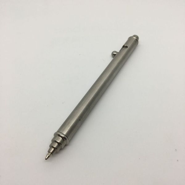 

writing tools pen stainless steel cylindrical pen machined pull bolt ballpoint, Blue;orange
