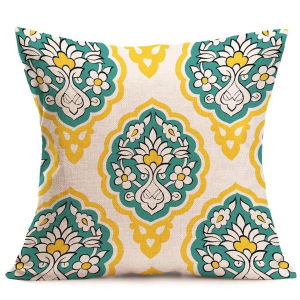 

tenske bohemia geometry print square pillow cover cushion case pillowcase zipper closure yellow drop shipping q30 pillow case