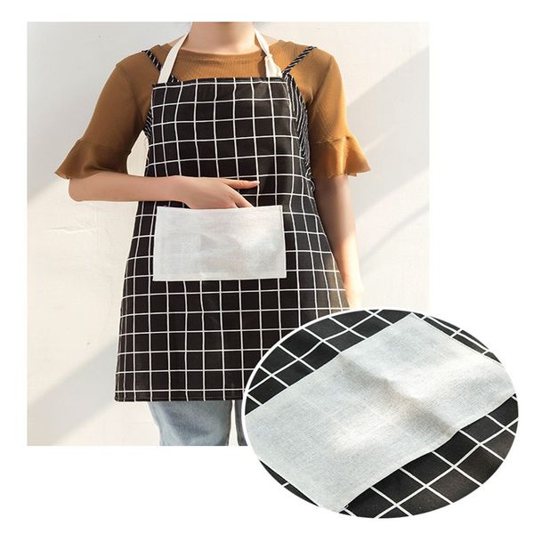 

fashionable cloth art apron kitchen without cuff pocket around the waist waterproof, oil-proof and anti-fouling checked cotton a