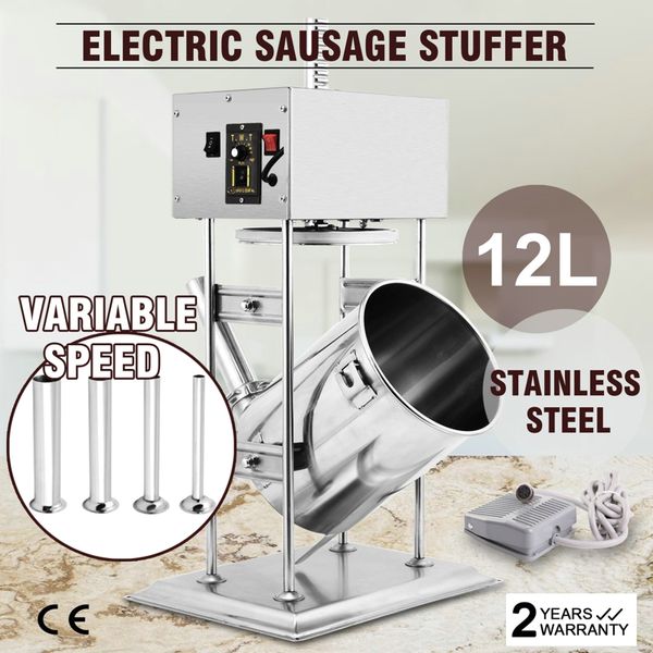 

12l 28lb commercial electric vertical au age filler tuffer meat maker tainle teel meat filling machine