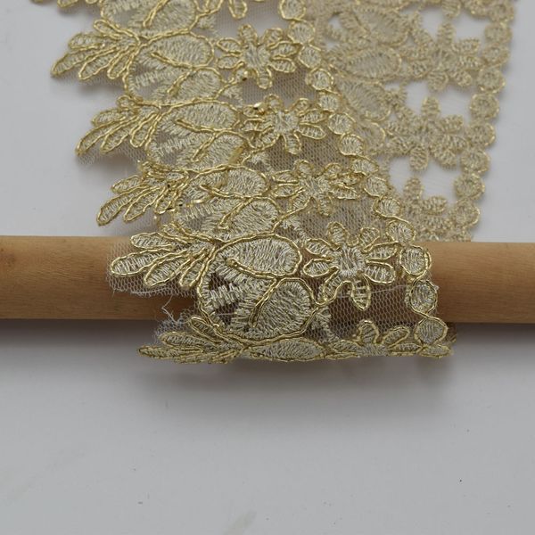 

5 yards gold lace trim for bridal,costume or jewelry crafts and sewing,2.7 inch, Black