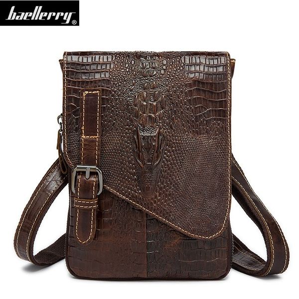 

vintage crocodile briefcase genuine alligator crazy cowhide leather male messenger business shoulder crossbody bag flap pocket