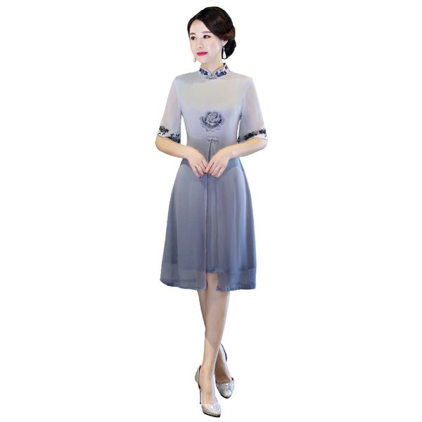 

shanghai story spring half sleeve vietnam aodai dress cheongsam for women traditional clothing women's ao dai qipao dress, Red