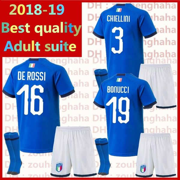 

italy football uniform suite buffon soccer jerseys 2018 world cup home pirlo zaza de rossi bonucci verratti football shirt kits, Black