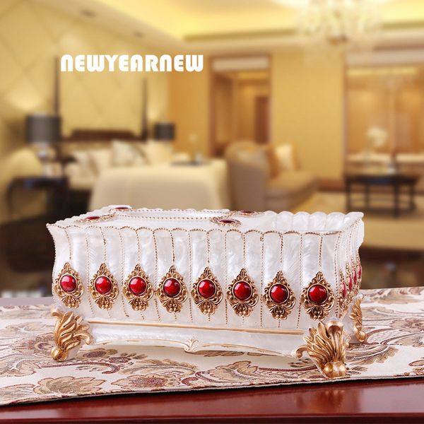 

newyearnew europe resin tissue boxes antique noble home decoration storage tissue holder box wedding gift makeup tools storage