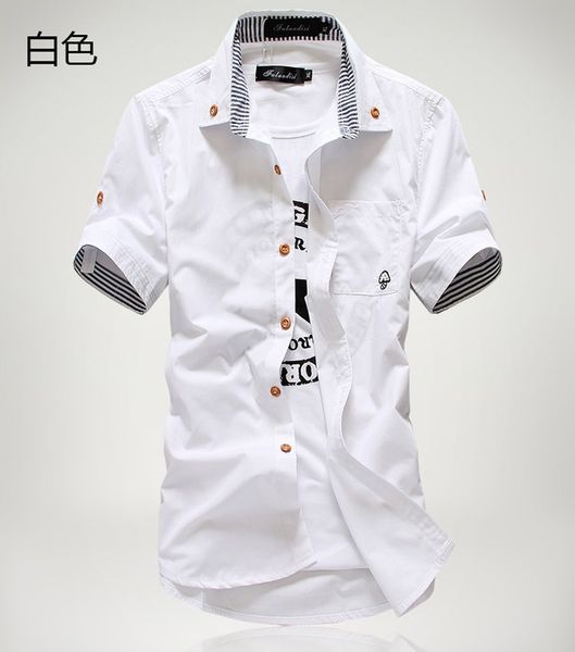 

4 color men shirt 2018 spring summer turn down collar short sleeves casual shirts camisa masculina casual business shirts male, White;black
