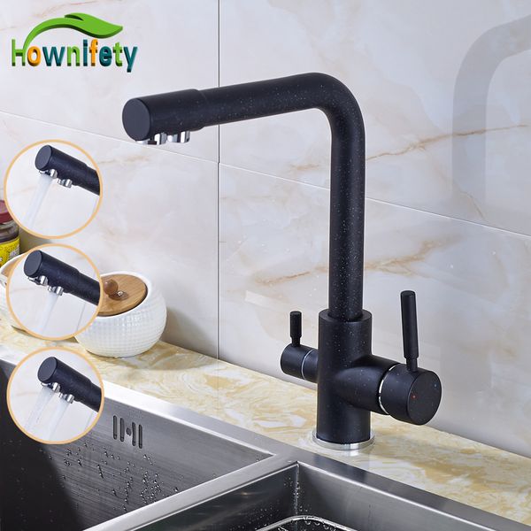 

solid brass double handles kitchen sink faucet pure water faucet purification mixer tap deck mounted