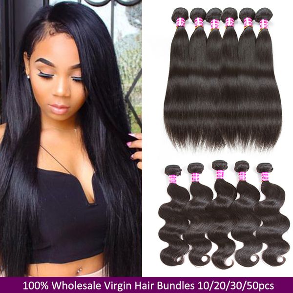 10a Grade Mink Brazilian Straight Virgin Human Hair Bundles Wet