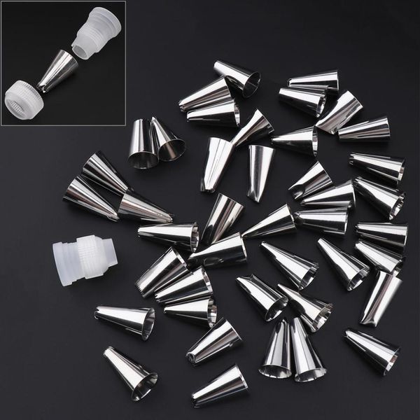 

44pcs/set stainless steel box decorated mouth with pastry packs and converters for making cakes, cookies, chocolate