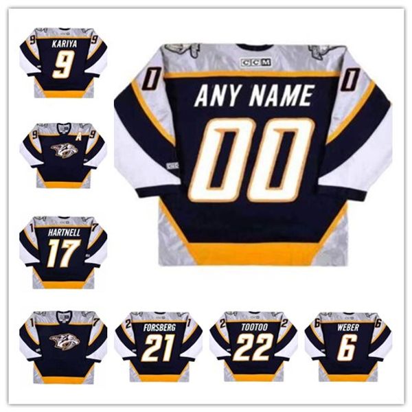 

Custom Nashville Predators hockey jerseys 8 STU GRIMSON 9 PAUL KARIYA 29 TOMAS VOKOUN vintage men women youth CCM retro Hockey Jersey