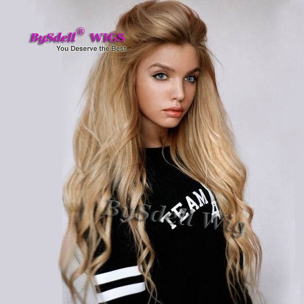 Top Quality Kanekalon Fiber Hair Front Lace Wig Natural Dark