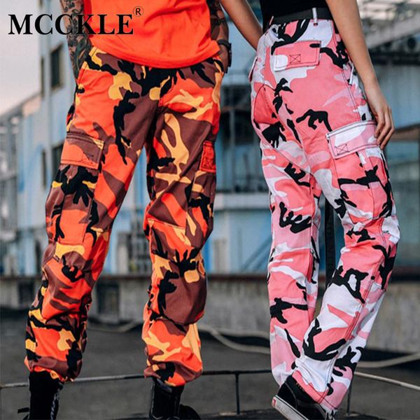 

mcckle men casual color camo cargo pant 2018 autumn streetwear baggy trouser hip hop cotton multi pockets couple pants, Black