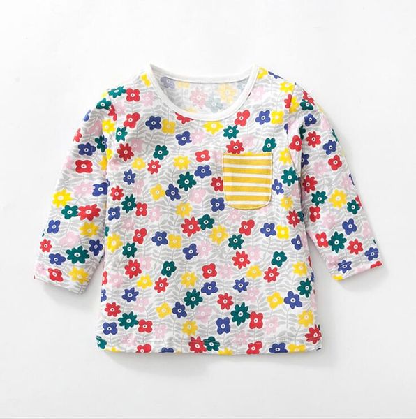 Cartone Animato Stampa Bambini T-Shirt Camicia di Cotone Manica Lunga Top Nice
