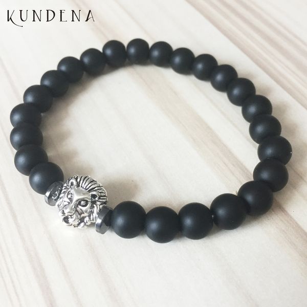 

fashion men women bracelet matte black onyx bracelets stacking stretch beaded bracelet both men and women, Golden;silver