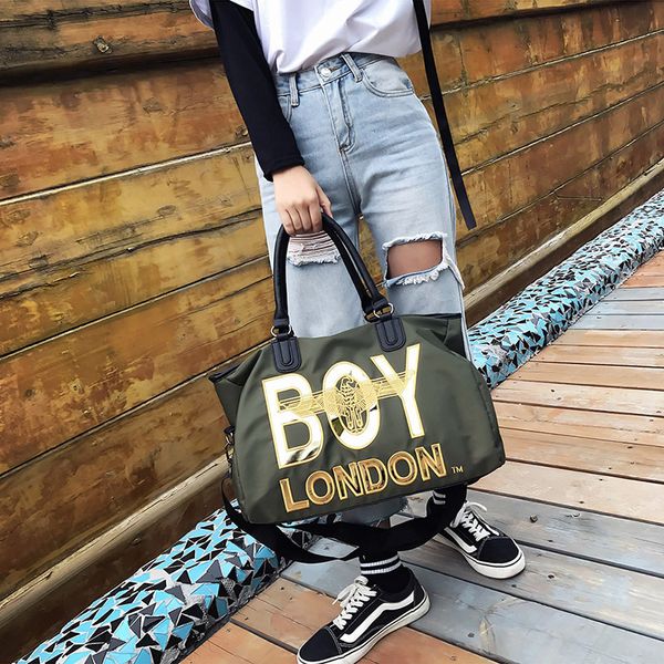 

Boy London Letter Duffel Bags Women Handbags Large Capacity Travel Duffle Bag Waterproof Beach Bag Shoulder Bags 42x33x18cm