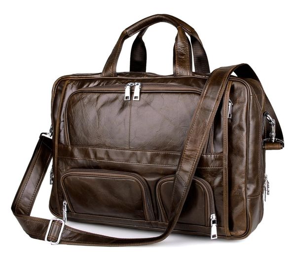 

100% genuine leather business briefcase men bag lapsoft cowhide shoulder messenger bag large capacity handbag