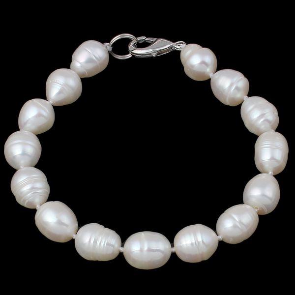 

yyw natural freshwater pearl with different clasp designs beaded bracelet women white potato perlas wedding jewelry bracelets, Black