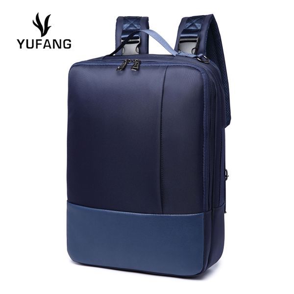 

yufang all-match business backpack male men simple solid color travel bags large capacity backpack shouder bags