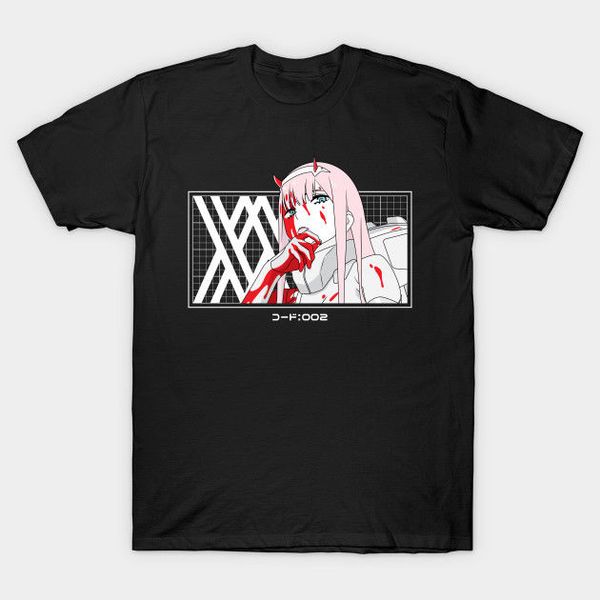 

bloodyer zeroer two from darling in the franxx t-shirt tees clothing, White;black