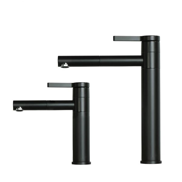 

Black Color Quality Brass Basin Faucet Double Position Rotatable Bathroom Faucet Hot And Cold Mixer Water Tap Tall & Short