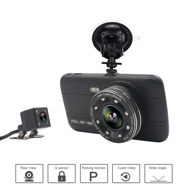 

2пар 1080p автомобиля dvr видео регистратор камера полный hd 4" ips экран автомобиля автомобильный видеорегистратор рекордер 170 ° широкий у