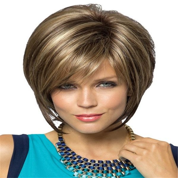 Picture Color Hair Afro Short Hair Cuts Blonde Bob Wig Fluffy