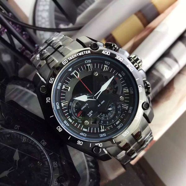 

luxury watch ef-550 efr silver black designer mens steel band quartz movement men watch silver black, Slivery;brown