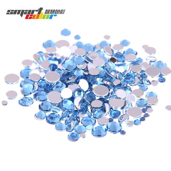 

light blue color acrylic rhinestones multi-size optional shoes sparkling nail art decorations clothing decorations, Silver;gold