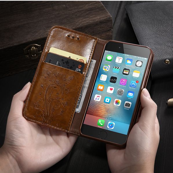 

2018 for iphone 8 plus cases retro embossed flower wallet case phone bag case cover for samsung galaxy s6 s7 edge