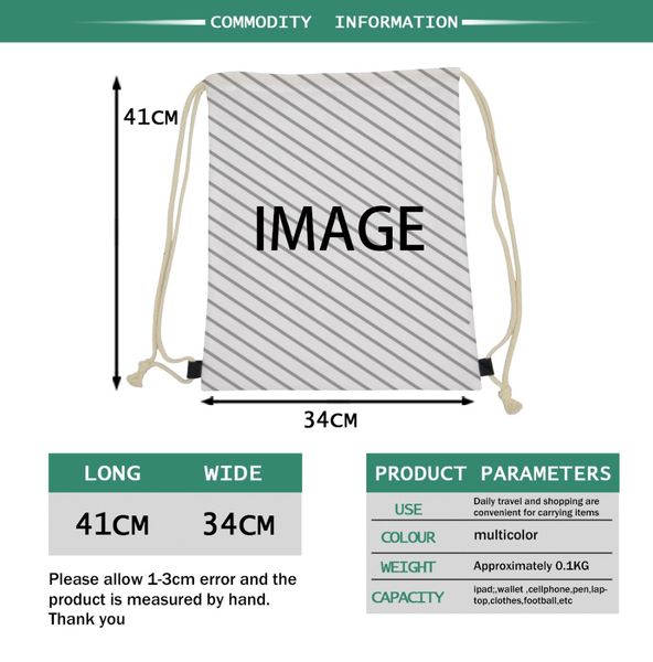 

customized draw strings bag backpack package any image is available the only need is a picture i will do the design for you